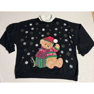 Vintage 90s NutCracker Christmas Teddy Bear Sweatshirt 20W/40 USA